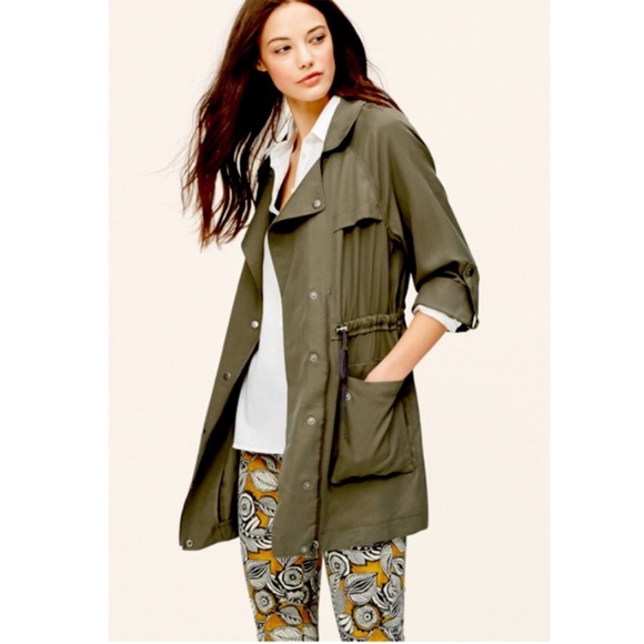 LOFT Jackets & Blazers - LOFT olive green taupe utility lightweight jacket small